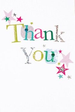 This thank you card is awash in jubilant color, capturing both the delight of giving and the spirit of community unique to Hornsey. Across the front, 'Thank You' appears in playful stitched lettering, each character standing out as an invitation to celebrate-lime, fuchsia, and soft blue tones forming a playful patchwork just as lively as Hornsey's Broadway on a sunny day. The letters are flecked with shimmering silver, and some are adorned in gentle polka dots or whimsical stitched lines, offering a sense of personal, handcrafted touch. The background remains a pure, flawless white, acting as a clean canvas that lets every joyous detail bask in the light. Along the card's edges, tiny stars in shades of magenta, teal, and glistening gold scatter like confetti after a festival at Priory Park, adding both festivity and warmth. The card almost seems to sparkle with gratitude, its textures and colours echoing the fresh, vivid blooms delivered daily by Florist Hornsey. Paired with a radiant bouquet, this card brings heartfelt thanks to life-radiating the same sense of thoughtful creativity and genuine local care that our North London community values so deeply. The overall impression is one of lighthearted sincerity, perfect for any Hornsey occasion where a simple gesture of thanks can make all the difference.